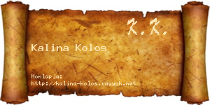 Kalina Kolos névjegykártya